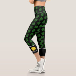 Leggings Capri Diseño de bolas divertida Personalizado Lucky 4 Le