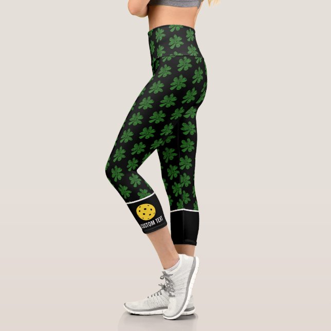 Leggings Capri Diseño de bolas divertida Personalizado Lucky 4 Le (Izquierda)