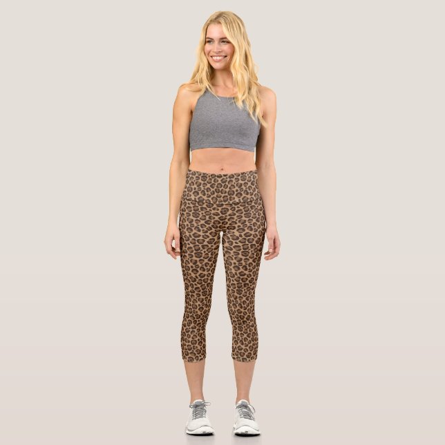 Leggings Capri Diseño de la serie clásica Leopard 12 (Anverso)