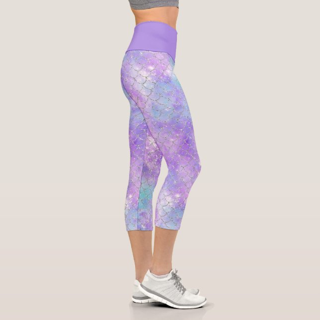Leggings Capri Diseño de la serie de galaxias de sirena 11 (Derecha)