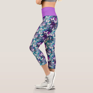 Leggings Capri Diseño de la serie de mariposa mística 1