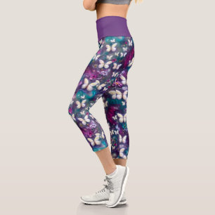 Leggings Capri Diseño de la serie de mariposa mística 5