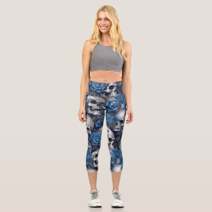 Leggings Capri Diseño de la serie Skull y Rosas 12