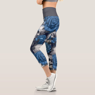 Leggings Capri Diseño de la serie Skull y Rosas 12