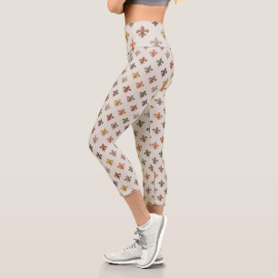 Leggings Capri Diseño de lirio de luz de tierras arboladas