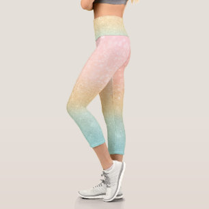 Leggings Capri Diseño de lujo Ombre Purpurina de la Casa de la Mo