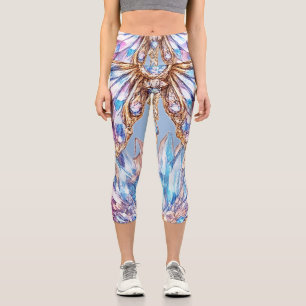 Leggings Capri Diseño de mariposa de cristal brillante