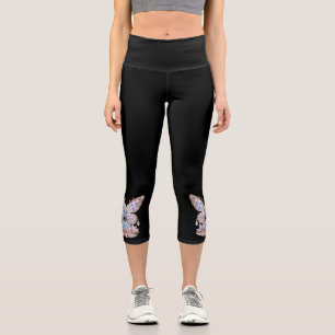 Leggings Capri Diseño de mariposa de cristal brillante
