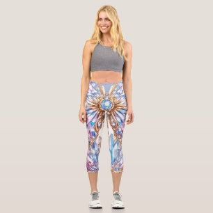 Leggings Capri Diseño de Mariposa de Cristal Brillante