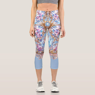 Leggings Capri Diseño de mariposa de cristal brillante