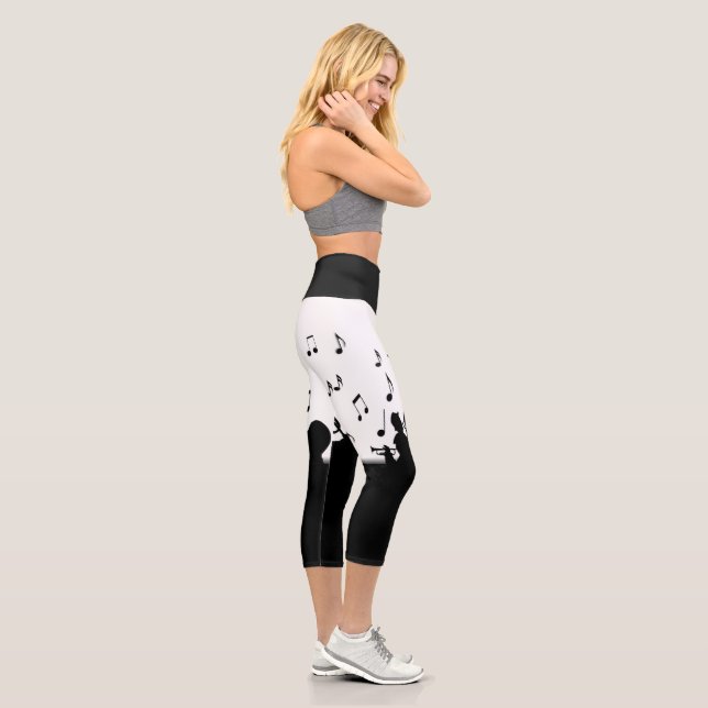 Leggings Capri Diseño de música de sección de bocinas (Derecha)