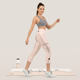 Leggings Capri Diseño de tipografía minimalista de libertad