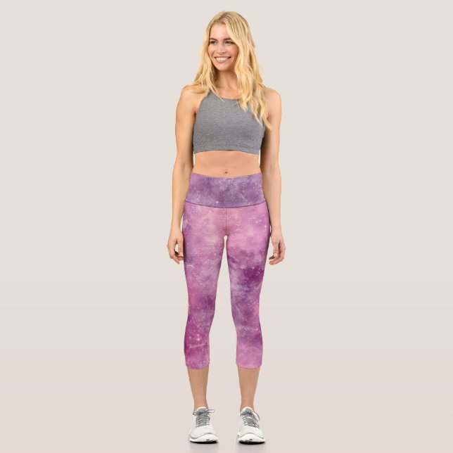 Leggings Capri Diseño Dusk Rosa Galaxy Series 2 (Anverso)