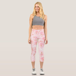 Leggings Capri Diseño elegante de patrones de flores de cerezo
