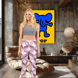 Leggings Capri Diseño floral rosa y blanco: texto y logotipo Pers