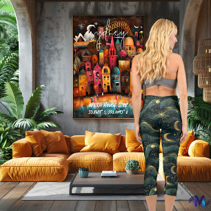 Leggings Capri Diseño Místico del Cielo Nocturno Celestial
