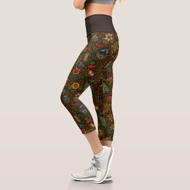 Leggings Capri Diseño textil floral (Izquierda)
