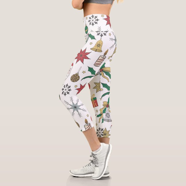 Leggings Capri Diseño único de Navidades Dawn Hand (Izquierda)