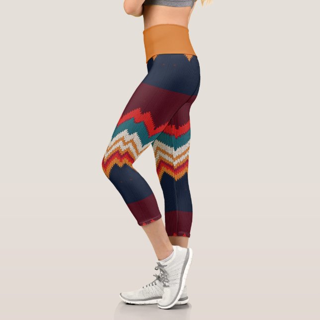 Leggings Capri diseños de zigzag chevron (Izquierda)
