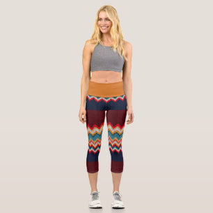 Leggings Capri diseños de zigzag chevron