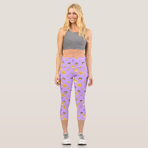 Leggings Capri Diversión, amor, sonrientes, felices emojis lindas