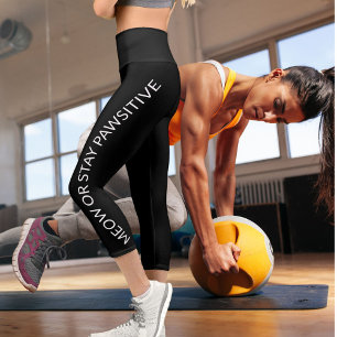 Leggings Capri Diversión personalizada de diseño de tipografía en