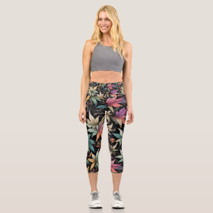 Leggings Capri Divertidas hojas coloridas