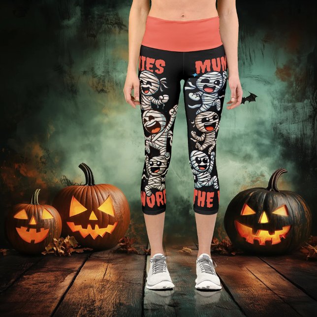 Leggings Capri Divertidas mamás bailando la palabra (Funny Dancing Mummies the Word Capri Leggings Cover Photo)