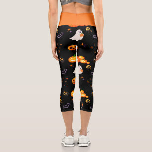 Leggings Capri Divertido murciélago fantasma de la Calabaza Bruja