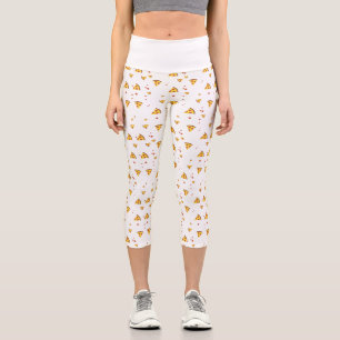 Leggings Capri Divertido patrón minimalista de pizza de pepperoni