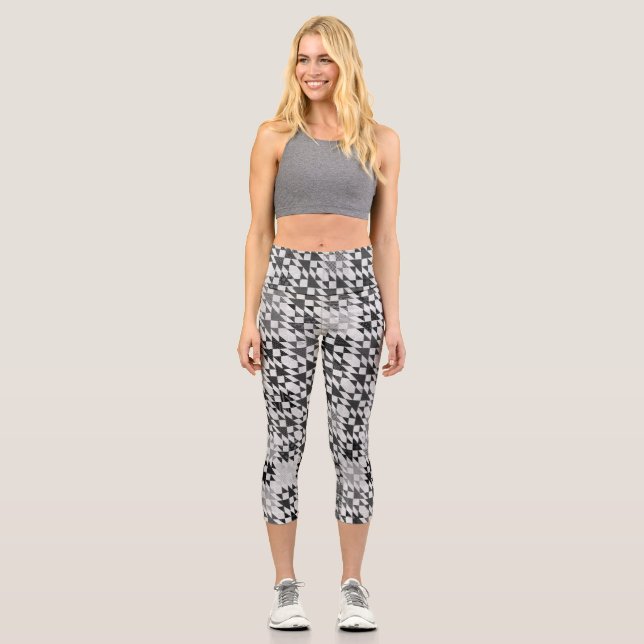 Leggings Capri Doble tejido X en gris (Anverso)