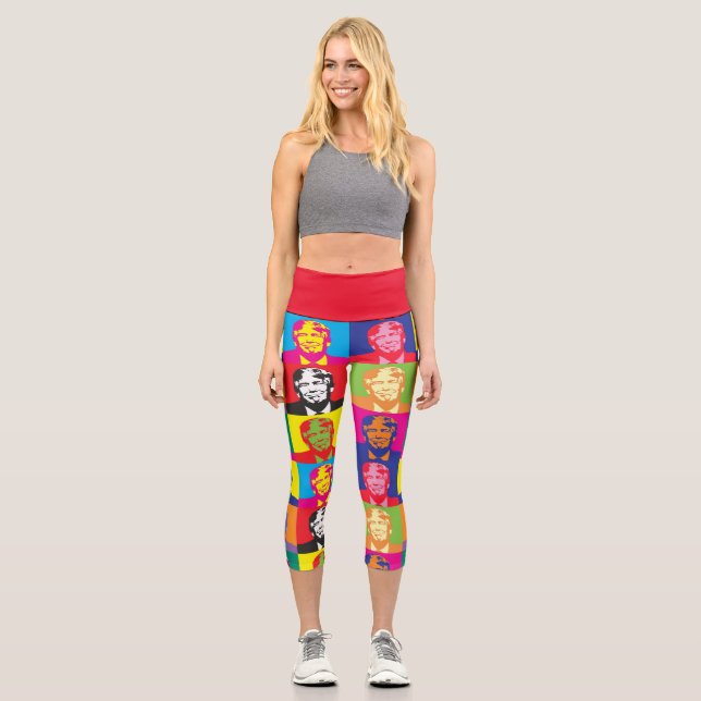 LEGGINGS CAPRI DONALD TRUMP POP ART CAPRI YOGA LEGGININS (Anverso)