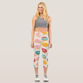 Leggings Capri Donut Pattern