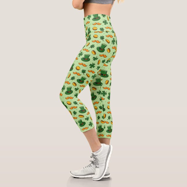 Leggings Capri Doodle del Día de San Patricio (Izquierda)