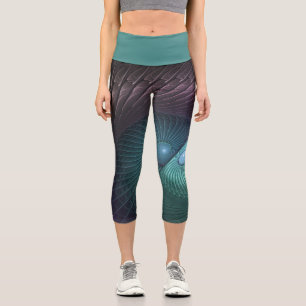 Leggings Capri Dos espirales colorido arte fractal abstracto mode