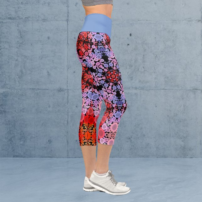 Leggings Capri Dot Mandala Flor Azul Rojo y Rosa (Subido por el creador)