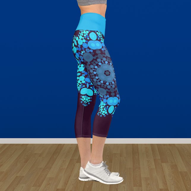 Leggings Capri Dot Mandala Flor Azul y Púrpura (Subido por el creador)
