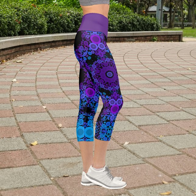 Leggings Capri Dot Mandala Flor Azul y Púrpura (Subido por el creador)
