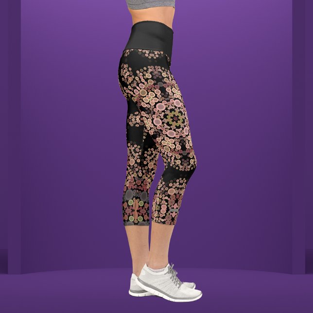 Leggings Capri Dot Mandala Flor Marrón y gris (Subido por el creador)
