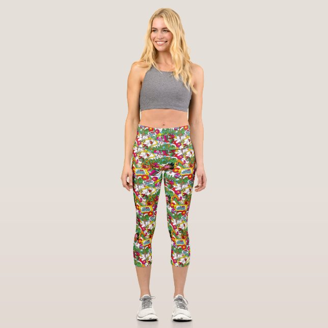 Leggings Capri Dr. Seuss | Patrón Colorido Grinch (Anverso)