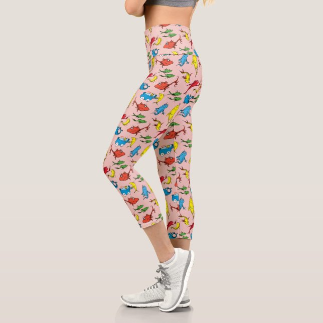 Leggings Capri Dr. Seuss | Un Patrón Pescado Dos Peces (Izquierda)