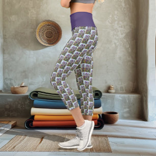 Leggings Capri Dragón Mago Celta Fantasía Púrpura