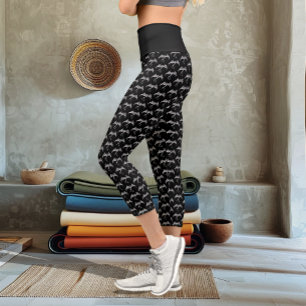 Leggings Capri Dragón Tribal Celta Entrelazado Negro Blanco Fanta