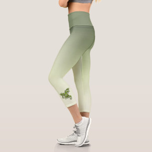 Leggings Capri Dragón volador verde