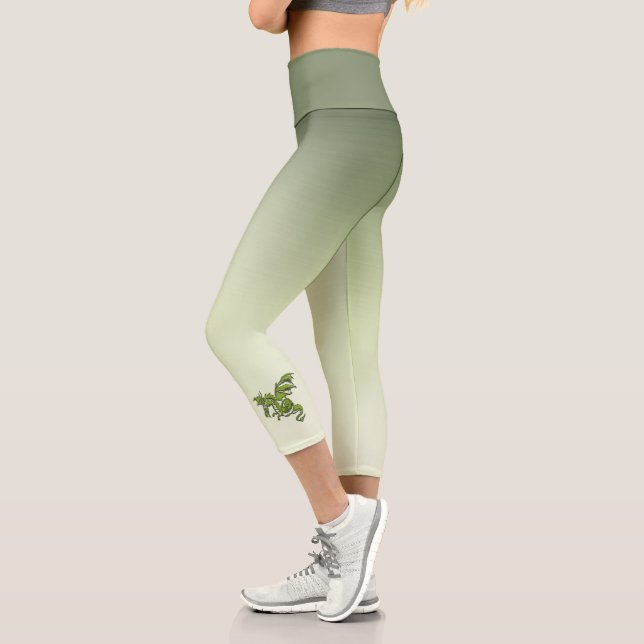 Leggings Capri Dragón volador verde (Izquierda)