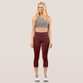 Leggings Capri Drogas de agua en Crimson Metalizado