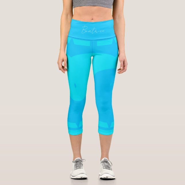 Leggings Capri Dualidad | Yoga azul (Anverso)