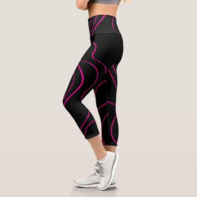 Leggings Capri Ebb y Flow 2 - Magenta y negro (Izquierda)