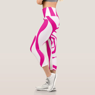 Leggings Capri Ebb y Flow 4 en magenta y blanco