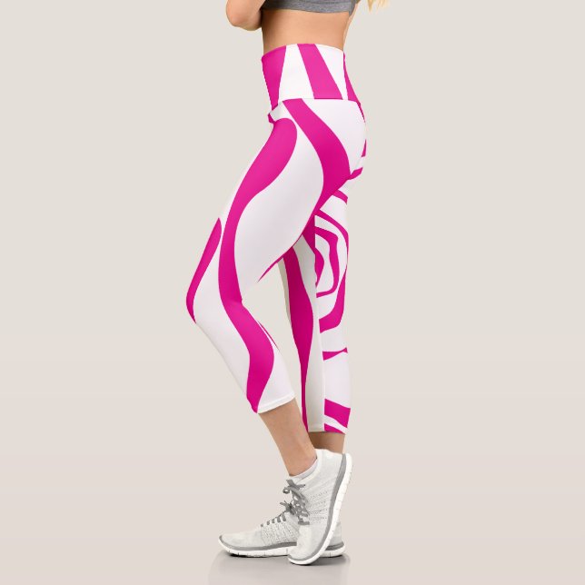 Leggings Capri Ebb y Flow 4 en magenta y blanco (Izquierda)
